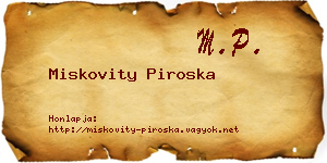 Miskovity Piroska névjegykártya