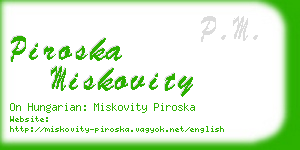 piroska miskovity business card